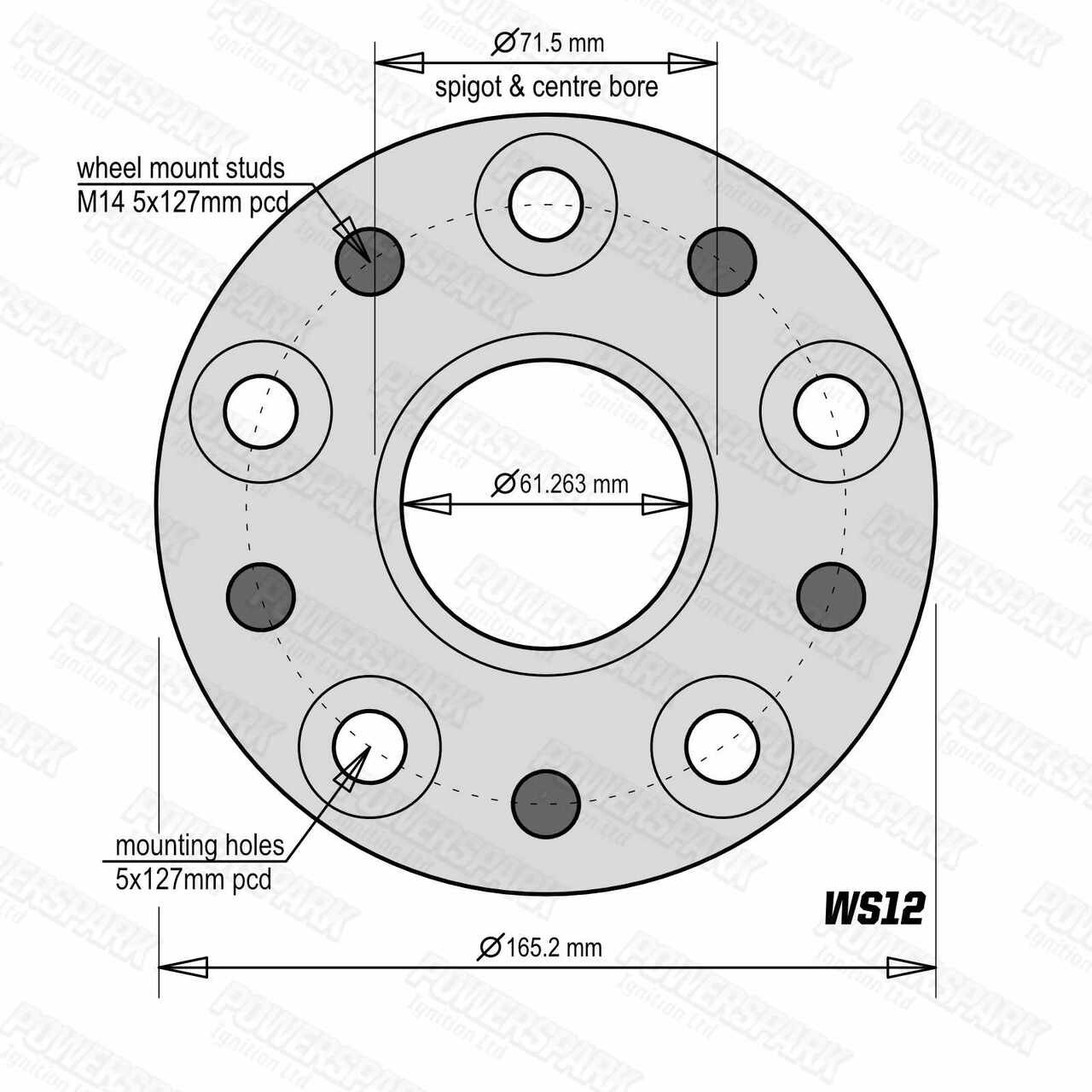 Jeep Grand Cherokee WK 30mm 5x127 Bulldog 30mm Wheel Spacers