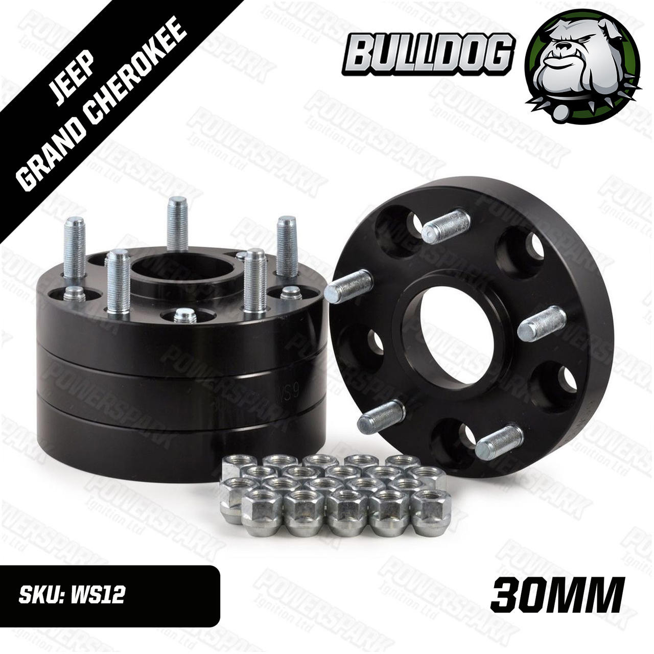 Bulldog Wheel Spacers for Jeep Grand Cherokee WK 5x127 M14x1.5 (30mm) Set  of 4