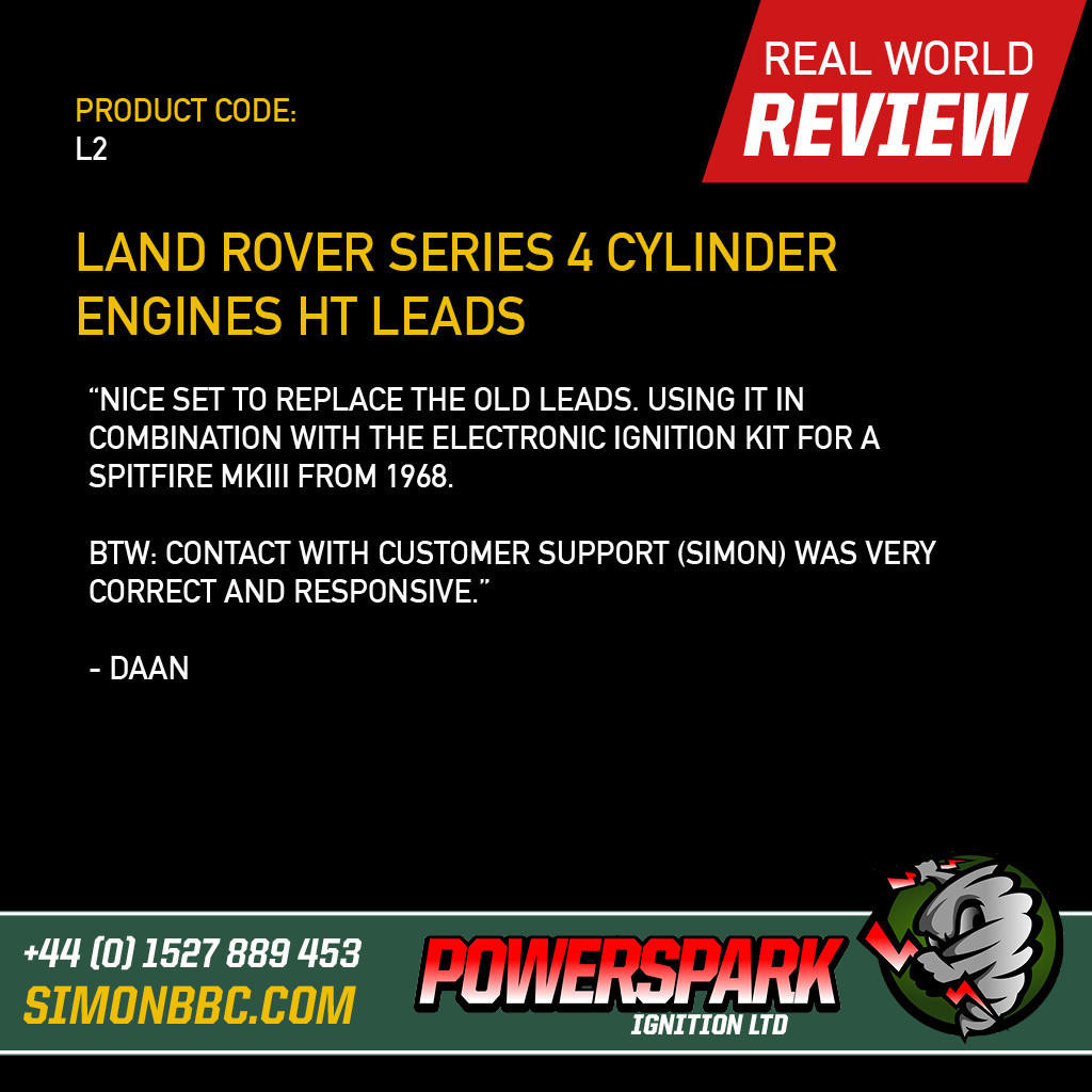 Powerspark Land Rover Series 4 Cylinder Engines HT Leads 8mm Double Silicone Customer Review 4