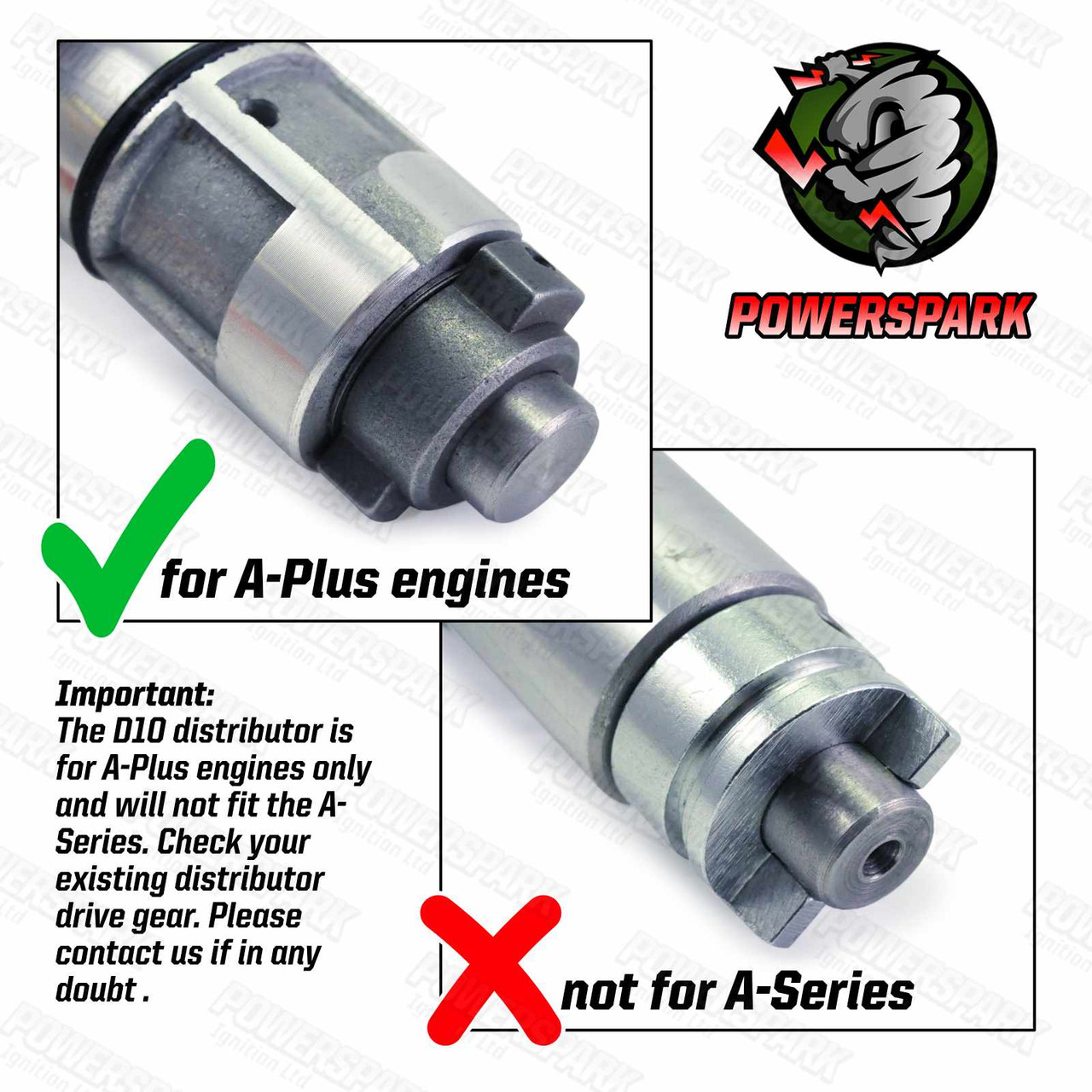 Powerspark Lucas 65D distributor drive gear comparison