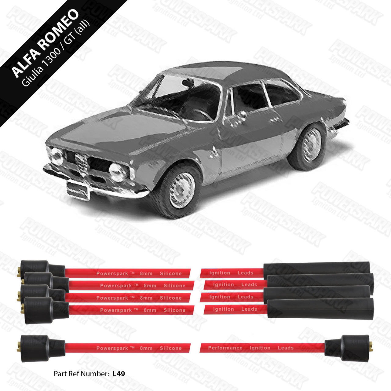 Alfa Romeo Giulia 1300 1300GT HT Leads 8mm Double Silicone
