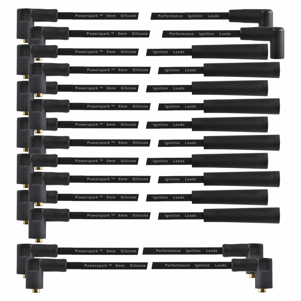 Powerspark Jaguar V12 OEF220 HT Leads 8mm Double Silicone black