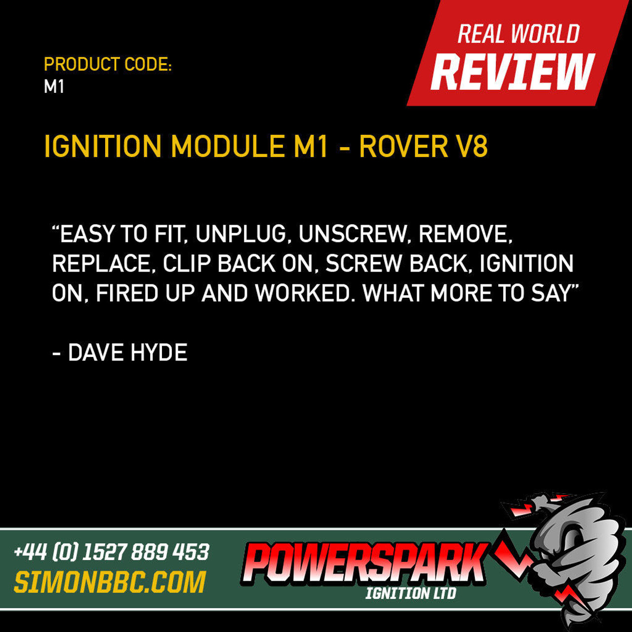 Rover V8 Distributor Ignition Module and Linking Lead