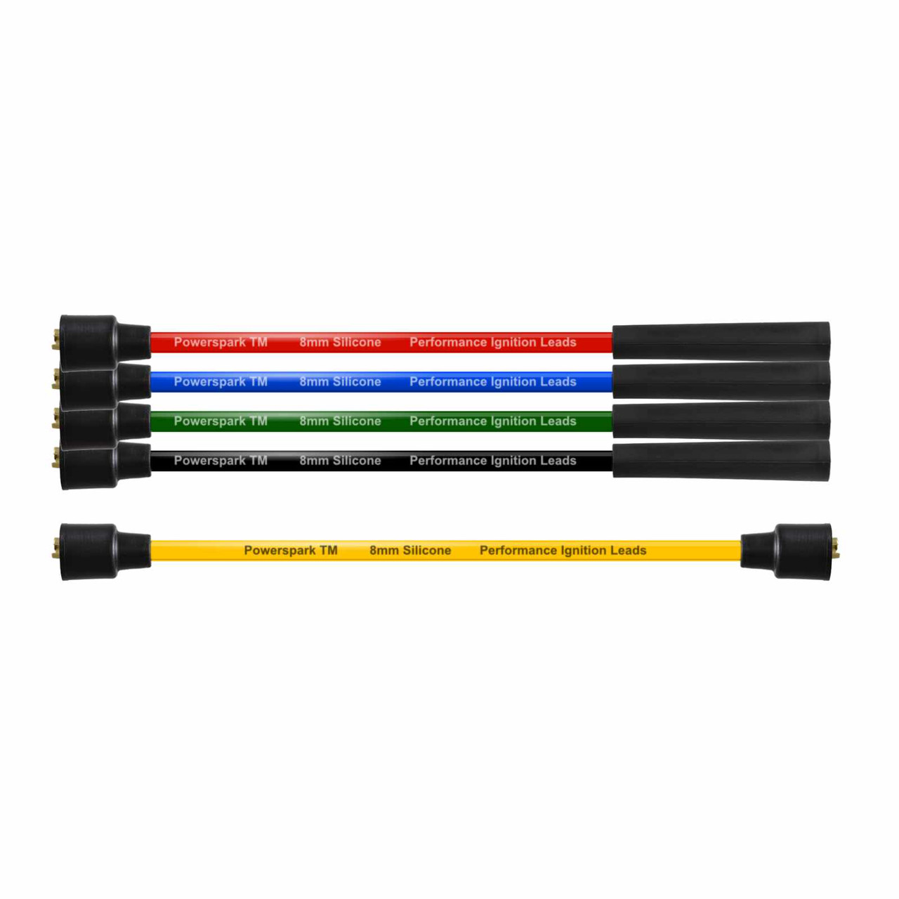 Powerspark custom 4 cylinder HT lead set, showing different colour options