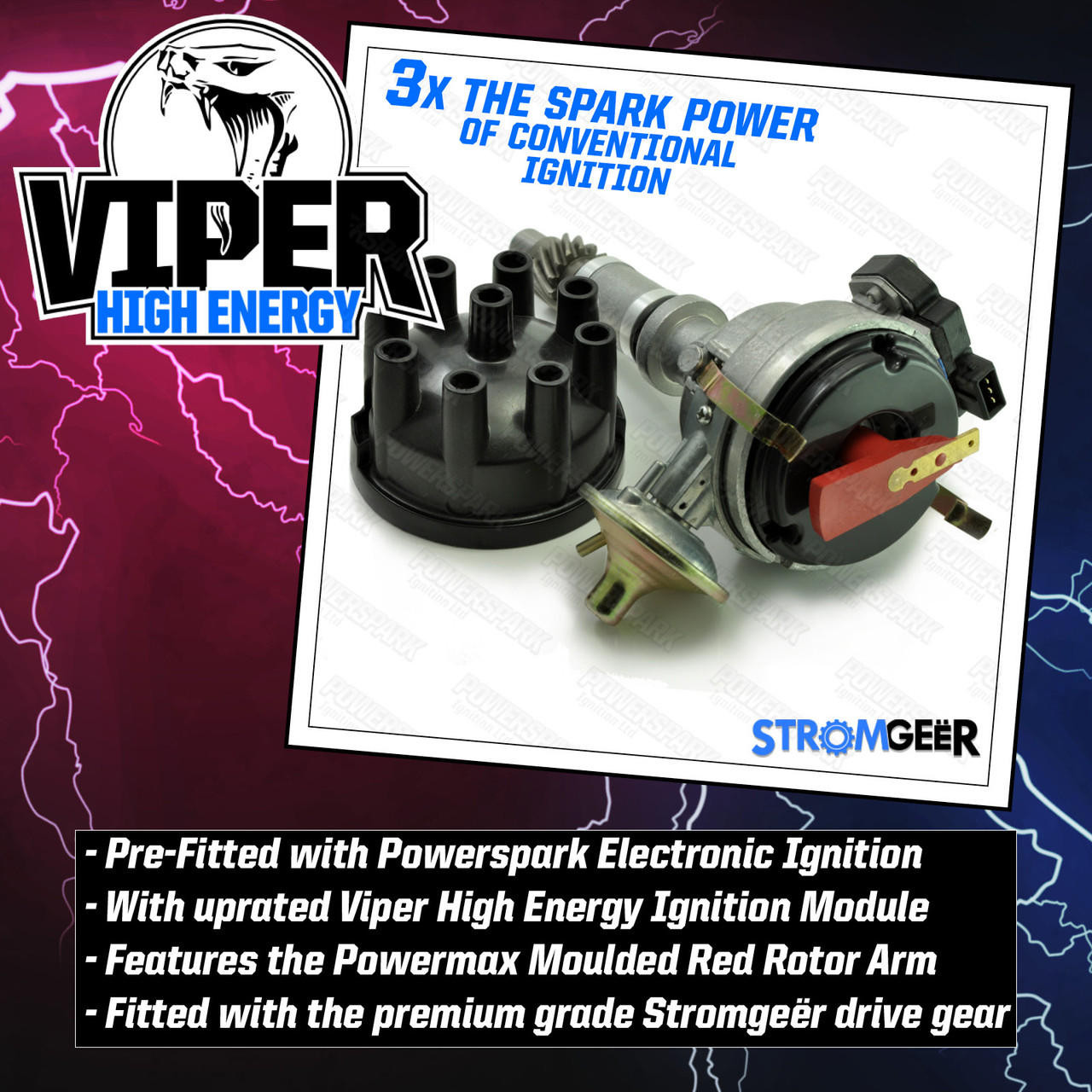 Stromgeër Rover V8 Viper High Energy Distributor Ignition Bundle - Pre 1976