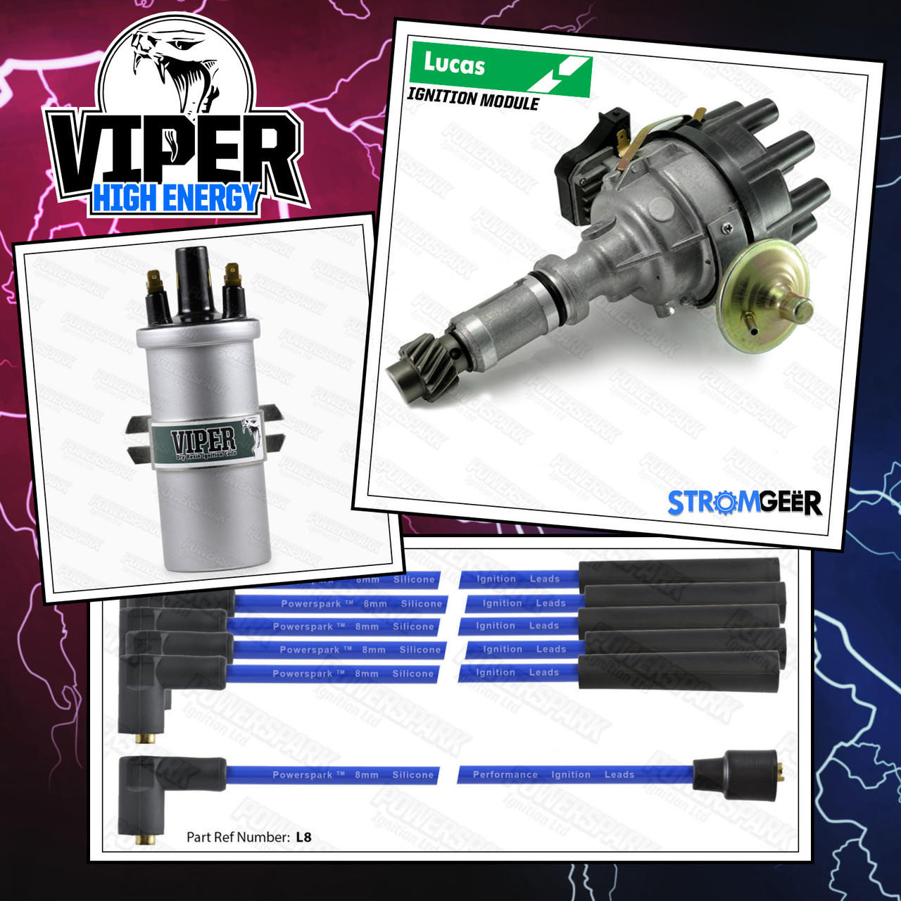 Stromgeër Rover V8 Viper High Energy Distributor Ignition Bundle - Pre 1976