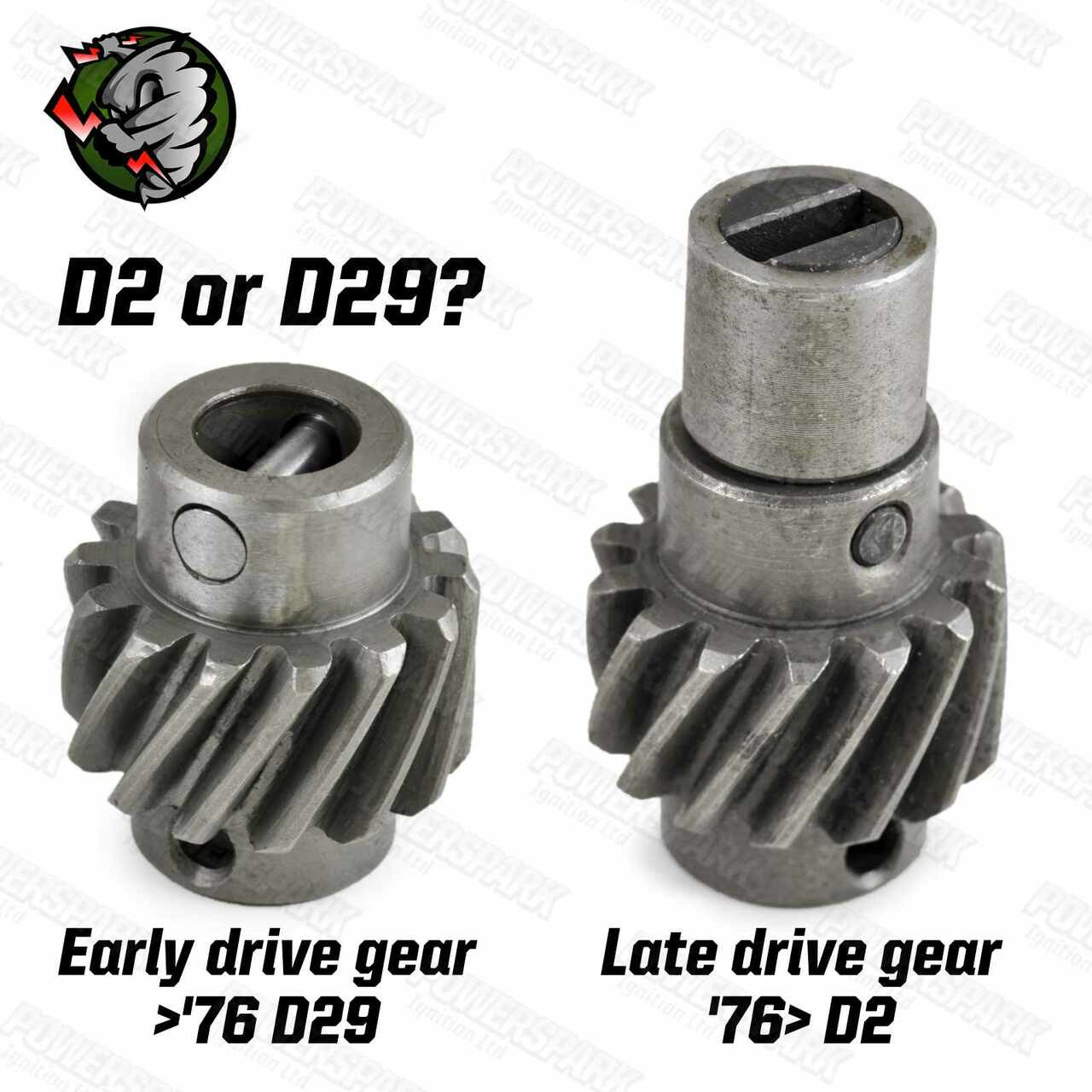 Rover V8 engine drive gear differences - male or female for early vs. late engines