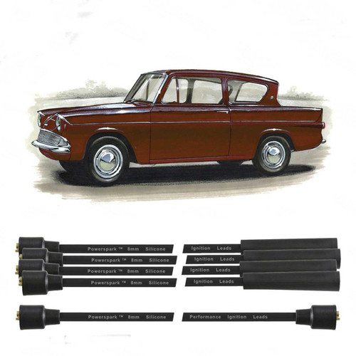 Powerspark Ford Anglia 105e HT Leads 8mm Double Silicone Powerspark Ford Anglia 105e HT Leads 8mm Double Silicone