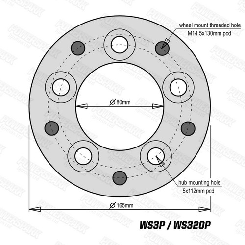 Bulldog 25mm Wheel Adapters to put Porsche 5 x130 Wheels on Volkswagen 5x112 PCD Vehicles Set of 4