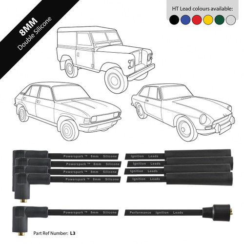 AccuSpark 8mm Silicon HT Lead Set For MG Midget 1500cc – Red Performance Leads