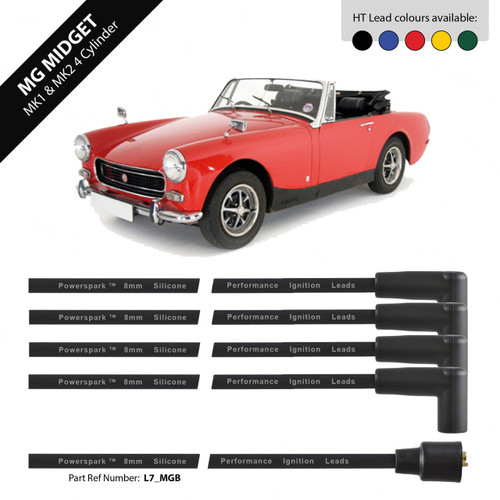 Powerspark MG Midget MK1, MK2 HT Leads 8mm Double Silicone