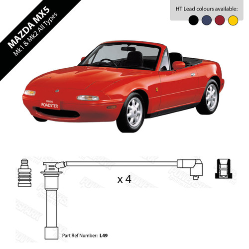 Powerspark Mazda MX5 Mk1 and Mk2 HT Leads 8mm