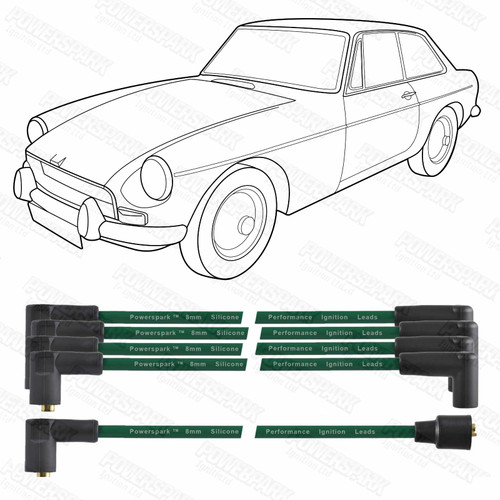 ターニングポイント　MGB MGB 1800cc HT Leads 8mm Double Silicone by Powerspark