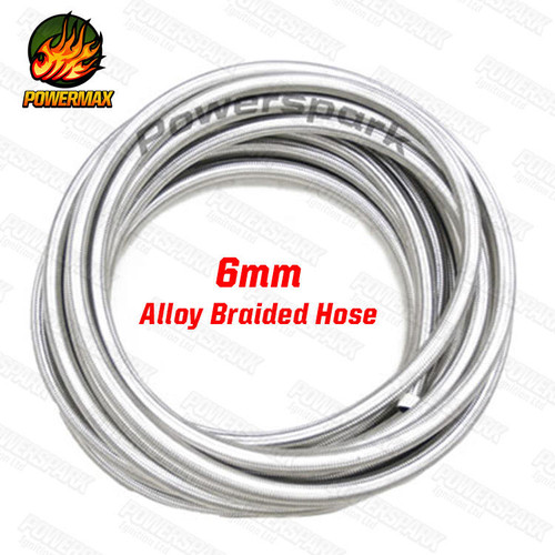 Powermax Fuel Pump Hose Alloy Braided 6mm by Powerspark