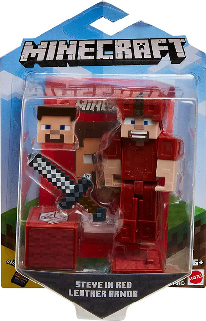 Minecraft Action Figure Steve in Red Leather Figure