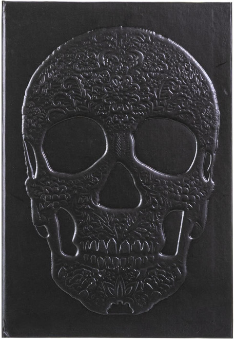 Black Floral Skull Embossed Hard Cover Journal