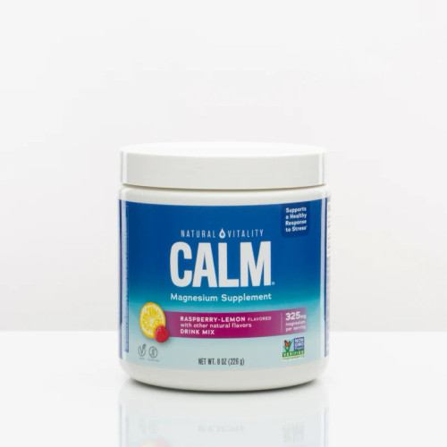 Natural Vitality Calm, Magnesium Supplement, Anti-Stress Drink Mix, Raspberry-Lemon Flavor, 8 oz, 226 g, container