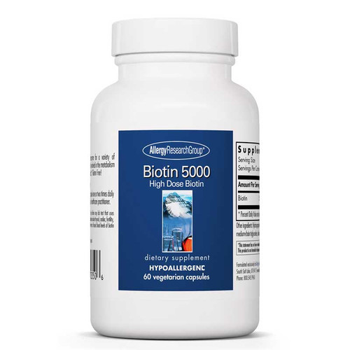 Allergy Research Group Biotin 5000, 60 Vegetarian Capsules, bottle