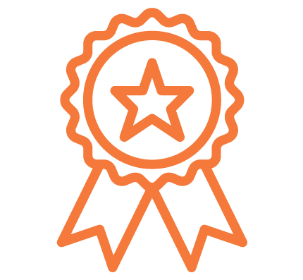 Icon of ribbon with star on it