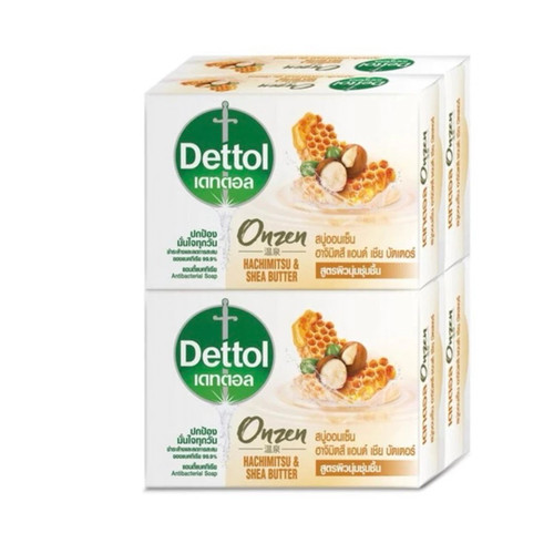 Dettol Hand and Body Bar Soap Onzen 60g Pack of 4 Bars