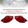 2010-2015 Lexus RX450h Base Sportdesign Left+Right Rear Bumper Reflector 814900E010 814800E010 Red Generic