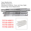 1991-1997 Toyota Land Cruiser 80 Series 6PCS Door Weatherstrip Seal 75710-60011 Generic