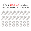 2 Pack 400-7507 Stainless 300 Hex Valve Cover Bolt Kit
