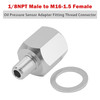 1/8NPT Male to M16-1.5 Female Oil Pressure Sensor Adapter Fitting Thread Connector