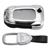 VW Polo Skoda Leather Alloy Zinc Car Key Silvery Case Cover Generic