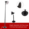 Adjustable LED Floor & Table Lamp 3 Colors Dimmable for Bedroom/Office - Walnut