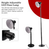 Adjustable LED Floor & Table Lamp 3 Colors Dimmable for Bedroom/Office - Walnut