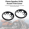 2014-2022 Harley Touring Street Flame Speaker Grills Accent Trim Cover Black Generic