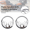 2014-2022 Harley Touring Electra Glide Flame Speaker Grills Accent Trim Cover Chrome Generic
