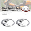 2014-2022 Harley Touring Street Flame Speaker Grills Accent Trim Cover Chrome Generic