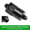AN6 Black Inline Fuel Systems Filter Adapter With 30 Micron Filter Element