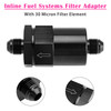 AN6 Black Inline Fuel Systems Filter Adapter With 30 Micron Filter Element