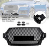 2016-2019 Audi Q7 SQ7 Front Bumper Radiator Vent Mesh Grille Gloss Black Generic