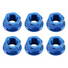 CNC Aluminum Rear Sprocket Carrrier Flange Nuts Set M10x1.5mm Blue
