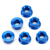 CNC Aluminum Rear Sprocket Carrrier Flange Nuts Set M10x1.5mm Blue