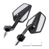 CNC Aluminium Black Bar End Mirror Set 7/8" Universal Fit Rearview Mirrors