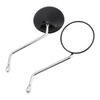 Universal Round Mirrors for Scooter Moped 8mm Clockwise with Chrome Stem