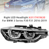 2016-2019 BMW 3 Series F30 320i 330i 340i Right LED Headlight 63117419630 Generic