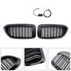 2017-2020 BMW 5 Series G30 G31 Double Slat Front Kidney Grille Gloss Black Generic