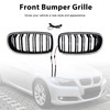 2009-2011 BMW 3 Series E90/E91 Double Rib Front Kidney Grille Gloss Black Generic