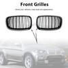 2007-2014 BMW X5 X6 Front Bumper Kidney Grille Gloss Black Generic