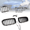 2015-2017 BMW 1 Series F20 F21 Double Line Front Kidney Grille Gloss Black Generic