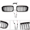 2015-2017 BMW 1 Series F20 F21 Double Line Front Kidney Grille Gloss Black Generic