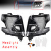 2015-2020 Chevy Tahoe Suburban Halogen Headlights Projector Black Generic