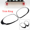 2014-2020 Fiat 500L Left+Right Rear Taillight Lamp Trim Ring Black Generic