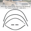 2008-2013 TOYOTA HIGHLANDER/ HYBRID 6PCS Left + Right Center Roof Drip Side Molding 75555-48060/ 48061 Generic